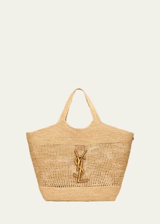 Saint Laurent Icare YSL Raffia Tote Bag