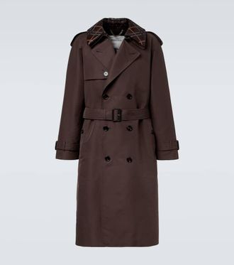 Burberry Burberry Check silk and cotton trench coat