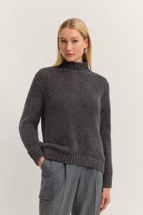 Bugatti Rollkragenpullover BUGATTI Grobstrick, Damen, Gr. M, grau (280, dunkelgrau), 60% Polyacryl, 20% Alpaka, 20% Wolle, unifarben, normal, ohne Ausschnitt,