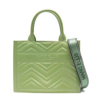 Marc Ellis Quilted-Wave Shoulder Bag in Green