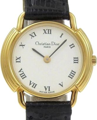 Dior Pre-owned Watches, female, White, Size: ONE SIZE Pre-owned Gold Plated Quartz Watch