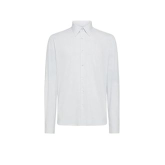 Roberto Ricci Design Micro-geprint strijkvrij overhemd - Heren - Casual Overhemden - Wit - S - Overhemden