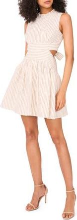 Parker The Julianne Stripe Cutout Linen & Cotton Minidress in Ivory/Spellbound Blue at Nordstrom Rack, Size 14