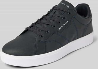 Tom Tailor Low Top Sneaker in Lederoptik Modell IGNAZ in Marine, Gr&ouml;&szlig;e 40
