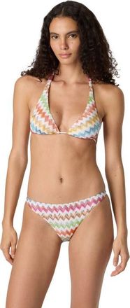 Missoni Bikini In Lam&eacute; Viscose With Micro Zigzag Pattern in White & Multicoloured at Nordstrom, Size 38 It