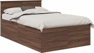 vidaXL Estructura De Cama Con Cabecera Roble Marr&oacute;n 120 X 190 Cm Vidaxl