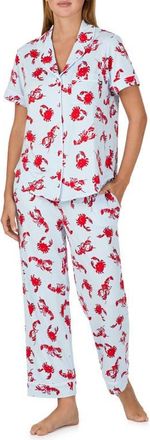 Kate Spade New York print crop pajamas in Blue/Lobster at Nordstrom, Size X-Large