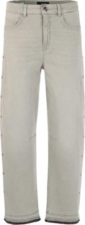 Marc Cain Ruma Jeans met Stud Details - Dames - Regular Fit Jeans - Grijs - L - Katoen - Jeans