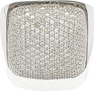 Suzy Levian Sterling Silver White CZ Golden Square Ring in Brown at Nordstrom Rack, Size 5.5
