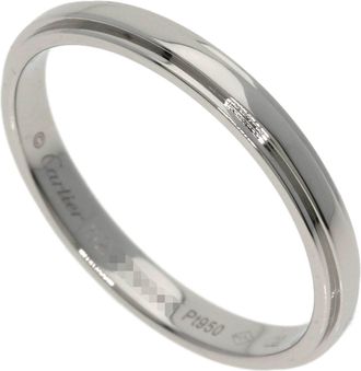 Cartier Silver Platinum 950 Band Ring (Pre-Owned)