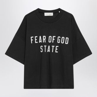 Fear of God Black Crewneck T Shirt With Logo