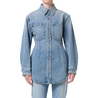 A Gold E Wilma Denim Shirt in Magnify Medium Indigo at Nordstrom, Size X-Large