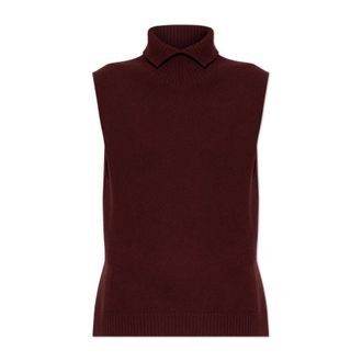 Jil Sander Turtlenecks, female, Red, Size: XL Asymmetrical Turtleneck Vest