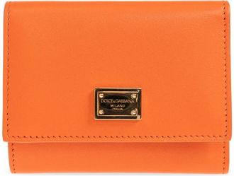Dolce & Gabbana Lederen Portemonnee - Dames - Portefeuilles - Oranje - ONE Size - Leer - Accessoires