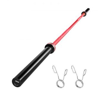 OEM Barra De Dominadas De 220 Cm, Con Mango Acanalado, Para Entrenamiento De Fuerza, Levantamiento De Pesas, Sentadillas, Y Peso Muerto, Cer&aacute;mico Rojo, Ca