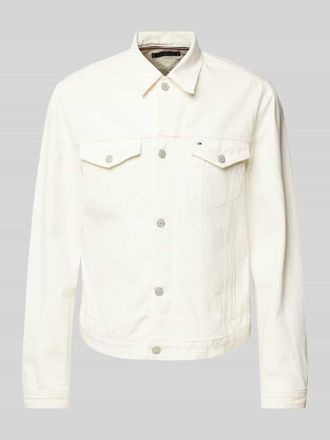 Tommy Hilfiger Jeansjacke mit Brustpattentaschen in Ecru, Gr&ouml;&szlig;e XXL