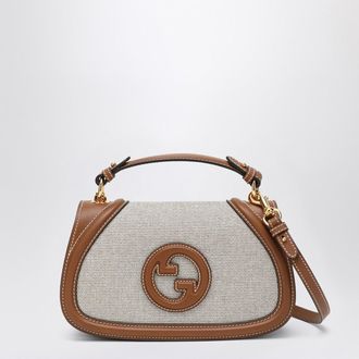 Gucci Blondie medium minus bag in fabric and brown leather