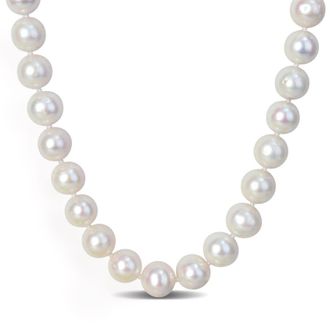 Amour Mens 2-Piece Set 9-9.5mm Cultured Freshwater Pearl Necklace and Bracelet with Sterling Silver Clasps - 20in & 9in