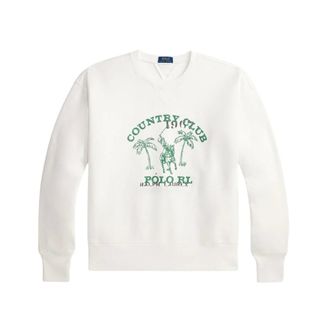 Ralph Lauren Sweatshirts, male, White, Size: XL Graphic Crewneck