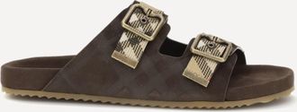 Burberry Check suede Urchin Sandals Male 39