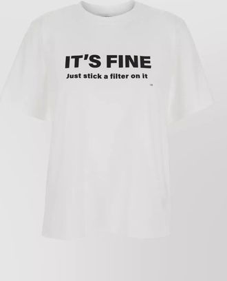 Victoria Beckham slogan t shirt crew neck graphic print