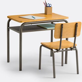 La Redoute Interieurs Bureau en stoel in vintage school stijl Buton