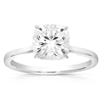 Vir Jewels 2 cttw Cushion Lab Grown Diamond Engagement Solitaire Ring in 14K White Gold For Women