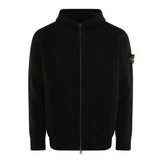 Stone Island Zip-Through Sweatshirt - Heren - Vesten met rits - Zwart - XL - Katoen - Hoodies & sweatvesten