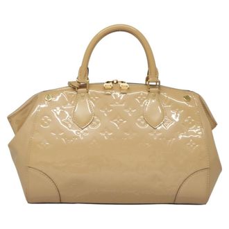 Louis Vuitton Santa Monica Handbag Monogram Vernis Beige Patent_Leather Handbag (Pre-Owned)