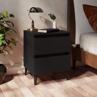 vidaXL Mesita De Noche Madera Contrachapada Negro 40x35x50 Cm Vidaxl