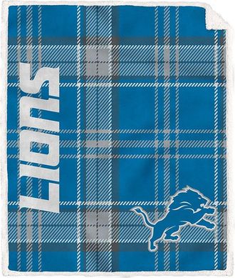 Pegasus Sports Detroit Lions Nfl Team Classic Plaid Sherpa Throw