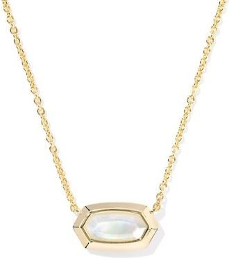 Kendra Scott Elisa Short Pendant Necklace in Gold Ivory Mother Of Pearl at Nordstrom