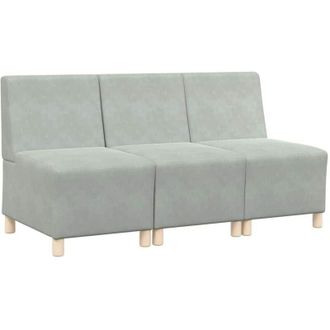vidaXL Vidaxl - Unidad De Sof&aacute; Modular Sin Brazos 3 Pcs Gris Claro