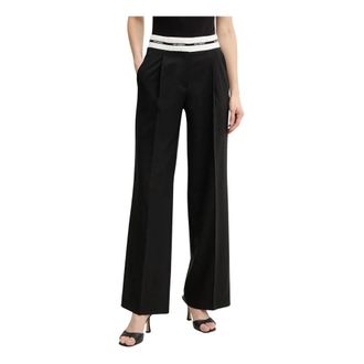 Karl Lagerfeld Pantalones Anchos - Trousers - Mujer - Negro - S