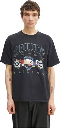 Rhude USA Sailing Icon T-shirt - Heren - T-shirts - Zwart - M - Katoen - Tops