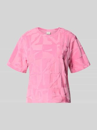 Ichi T-Shirt im Allover-Look Modell NABI in Rose, Gr&ouml;&szlig;e XXL
