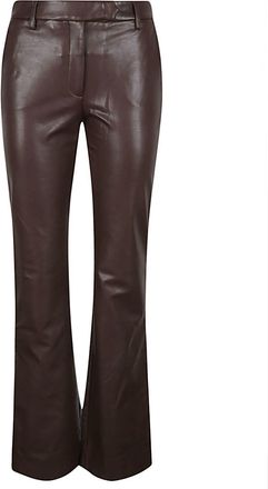 True Royal Faux Leather Flared Trousers