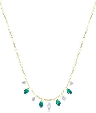 Meira T 14K 0.50 Ct. Tw. Diamond & Opal Necklace
