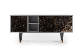 StoryZ Mueble de TV negro 3 puertas L 150 cm