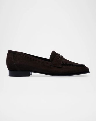 Aeyde Aldous Suede Penny Loafers