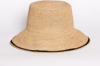Hat Attack Stripe Modern Crochet Bucket in Natural/black at Nordstrom