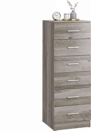 HOMCOM Homcom C&oacute;moda De 6 Cajones, Cajonera Para Dormitorio Alta Y Estrecha, Sinfonier Para Sal&oacute;n, Vestidor, Entrada, 40x40x110 Cm, Gris Claro