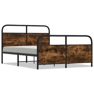 Berkfield Home Bed Frame Without Mattress 120x190 cm Small Double Smoked Oak Wood in Brown