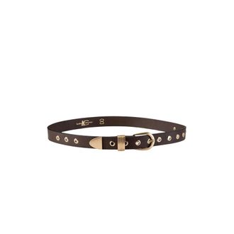 Luisa Cerano Studded Leather Belt - Dames - Riemen - Bruin - M - Leer - Accessoires