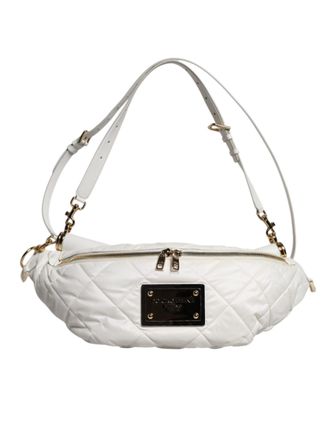 Dolce & Gabbana Witte Gequilte Logo Plaque G&uuml;rteltas Fanny Pack Tas