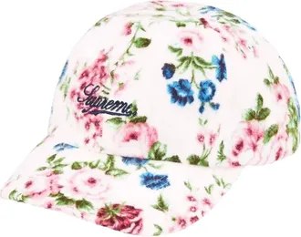 SUPREME SS26 Floral Flannel 6-Panel Cap White SUP-SS26-1043-WHT