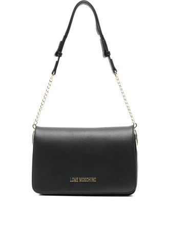 Love Moschino logo-plaque shoulder bag - women - Polyurethane - One Size - Black