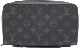 Louis Vuitton Black Coated Canvas Long Wallet (Bi-Fold) (Pre-Owned)