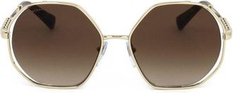 Bulgari Ladies Silver Tone Geometric Sunglasses 0BV6144KB-395/AK-1