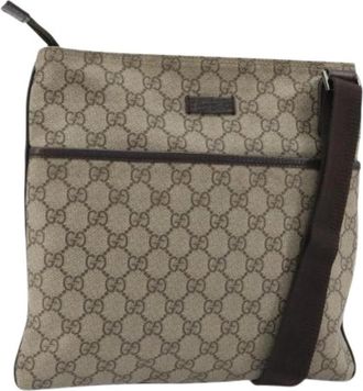 Gucci Pre-owned Vintage GG Canvas Schoudertas - Dames - Vintage Schoudertas - Bruin - ONE Size - Leer - Vintage